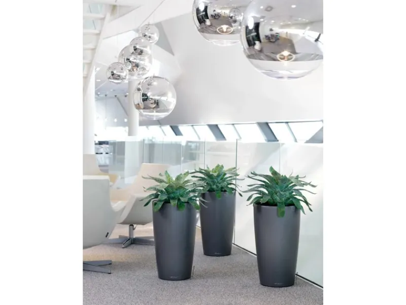 Lechuza ® Pflanzgefäß Rondo Premium Ø 32 cm x 56 cm metallic< Töpfe