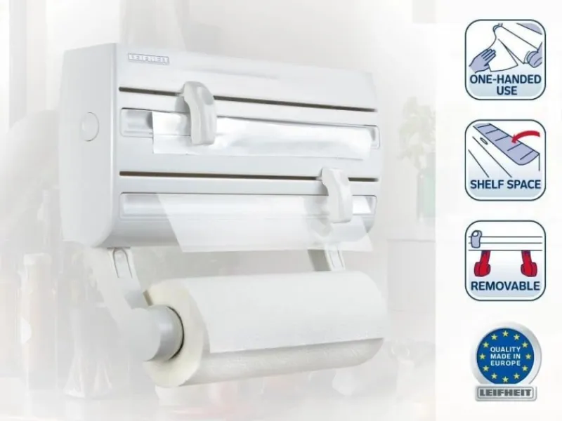 Leifheit Küchenhelfer<Wandrollenhalter Parat F2 Folienschneider Schneidabroller