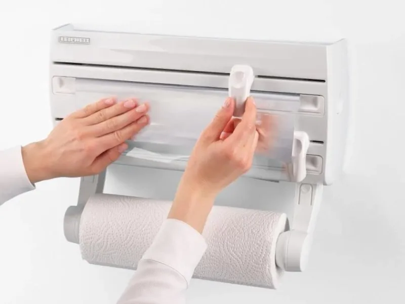 Leifheit Küchenhelfer<Wandrollenhalter Parat F2 Folienschneider Schneidabroller
