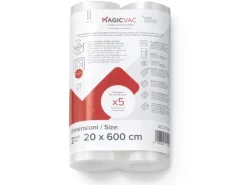 Magic Vac Haushaltsgeräte|Gefrierschränke<Vakuumierfolienrollen ACO1026 mit Label 20 cm x 600 cm 2 Stück