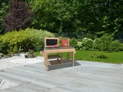 Best Matschküche FSC® Tanne 93 cm x 82,5 cm x 32 cm Rot-Grau-Schwarz