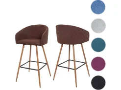 MCW Barhocker D72 2er-Set Stoff/Textil< Kücheninseln
