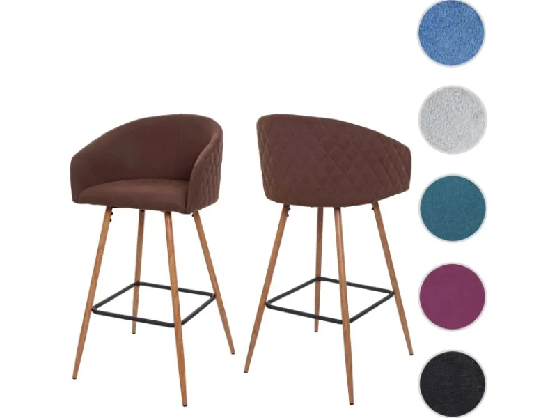 MCW Barhocker D72 2er-Set Stoff/Textil< Kücheninseln