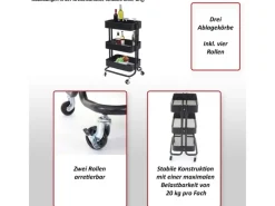 Discount MCW Servierwagen C64 ohne Griff Schwarz ohne Griff
