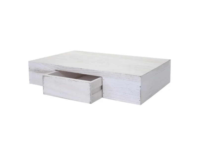 New MCW Wandregal Cher 8x40x25cm Shabby Weiß