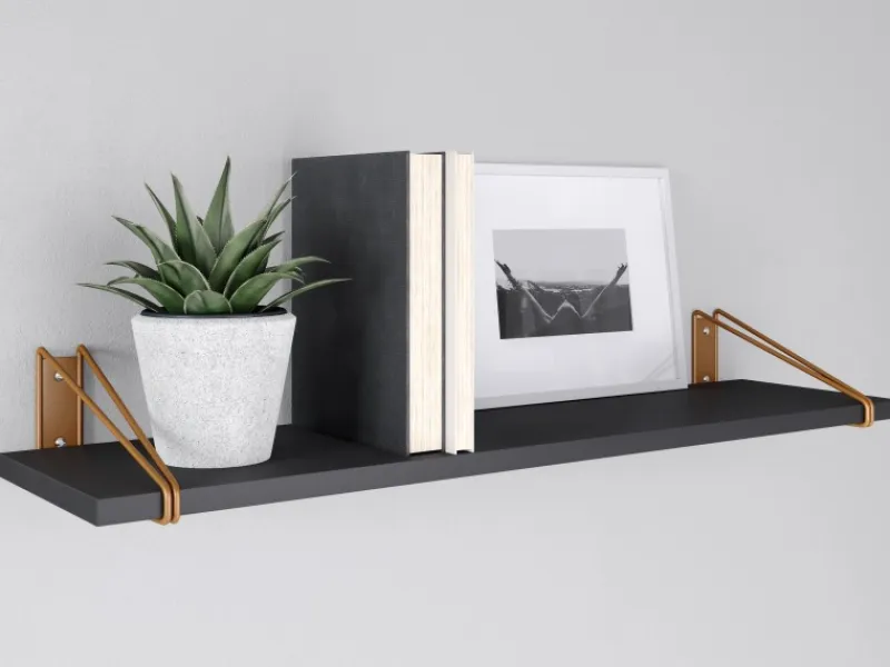Online MDF-Wandregal Oldham 1,8 cm x 80 cm x 20 cm farben Walnuss