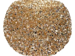M Collections Mega Collections Pflanzgefäß Strass Ø 16 cm x 12 cm Gold< Töpfe