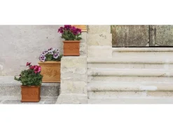 Mein-Pflanztopf  Blumentopf Venedig Quadratisch Mediterran Verziert Kunststoff 25 x 25 cm Impruneta