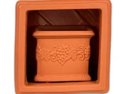 Töpfe<Mein-Pflanztopf  Blumentopf Venedig Quadratisch Mediterran Verziert Kunststoff Terrakotta 35 x 35 cm