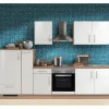 Menke Küchenzeile Artisan Premium 300 cm Lack Weiß Artisan-Eiche Nachbildung< Herde|Kühlschränke