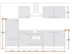 Hot Menke Küchenzeile Classic 270 cm Lava Melamin-Sonoma Eiche Nachbildung Lava-Anthrazit