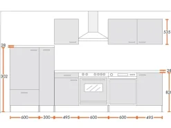 Menke Küchenzeile Classic 310 cm Melamin-Sonoma Eiche Nachbildung< Herde|Kühlschränke
