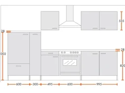 Herde<Menke Küchenzeile Classic 300 cm Lava Melamin-Sonoma Eiche Nachbildung