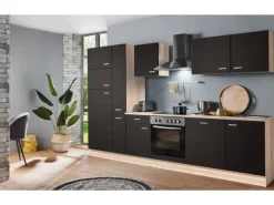 Menke Küchenzeile Classic 310 cm Lava Matt-Sonoma Eiche Nachbildung< Herde|Kühlschränke