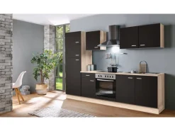 Menke Küchenzeile Classic 270 cm Lava Matt-Sonoma Eiche Nachbildung< Herde|Kühlschränke