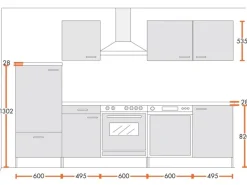 Herde|Kühlschränke<Menke Küchenzeile Classic 280 cm Lava Melamin-Sonoma Eiche Nachbildung