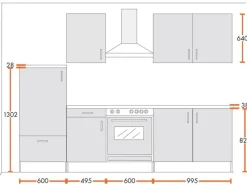 Menke Küchenzeile Premium 270 cm Hochglanz-Sonoma Eiche Nachbildung Weiß