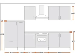 Winkelküchen<Menke Küchenzeile Premium 300 cm Hochglanz-Sonoma Eiche Nachbildung
