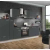 New Menke Küchenzeile White Classic 300 cm Graphit-Weiß