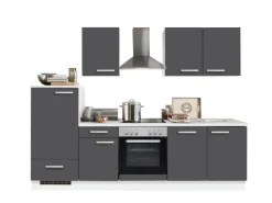 Menke Küchenzeile White Classic 270 cm Graphit-Weiß< Einbauküchen|Kühlschränke