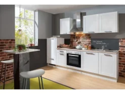 Menke Küchenzeile White Premium Landhaus 270 cm Lacklaminat Weiß Matt-Asteiche< Landhausküchen|Einbauküchen