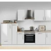 Online Menke Küchenzeile White Premium 300 cm Lack Weiß Hochglanz-Asteiche Nachbildung