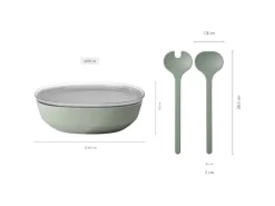 Clearance Mepal Silueta Servierschale mit Deckel und Salatbesteck 4000 ml Nordic White Weiß