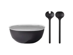 Mepal Silueta Servierschale mit Deckel und Salatbesteck 5000 ml Nordic Black< Geschirr