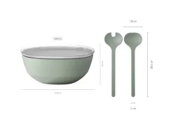 Mepal Geschirr<Silueta Servierschale mit Deckel und Salatbesteck 5000 ml Vivid