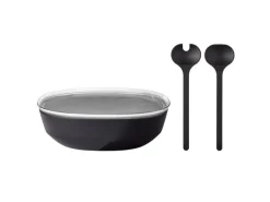 Sale Mepal Silueta Servierschale mit Deckel und Salatbesteck 4000 ml Nordic Black Schwarz