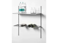 Discount Metall-Flaschenregal 80 cm x 40 cm Weiß-Alu Weiß Metallic