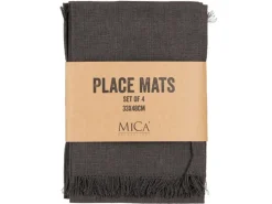 Best MICA Decorations Tischset Villia 48 cm x 33 cm Dunkelgrau 4 Stück
