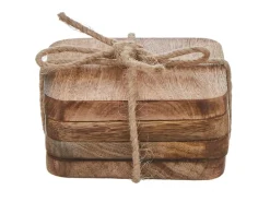 MICA Geschirr|Töpfe<Dekorations Untersetzer Duko 10 cm x 10 cm x 5 cm Dunkelbraun 4 Stück FSC®