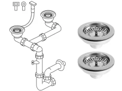 Miló Röhrensiphon-Set für Doppelbecken Ø 114 mm< Zubehör Für Küchenarmatur