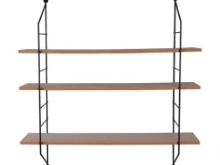 Mirrors & More Metall-Wandregal Ella mit Holz 60 cm x 62 cm x 14,5 cm< Küchenregale