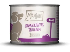 Hot Mjamjam Nassfutter Hund Schmackhafter Truthahn an Leckeren Möhrchen 200 g