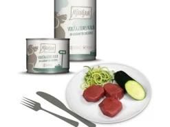Mjamjam Nassfutter Vorzügliches Kalb an Gedämpfter Zucchini 200 g< Kühlschränke
