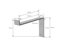 Outlet ML-Design 2 Stück Regalhalterung 25x4x14,5 cm aus Metall 10 Zoll L-Form Grau