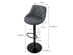 ML-Design Kücheninseln<Barhocker 4Er Set Bezug aus Kunstleder Anthrazit Gepolsterter Barstuhl