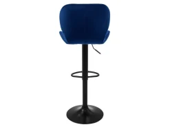 Outlet ML-Design Barhocker 4Er Set aus Samt Blau Gepolsterter Drehbar Hocker Blau-Schwarz
