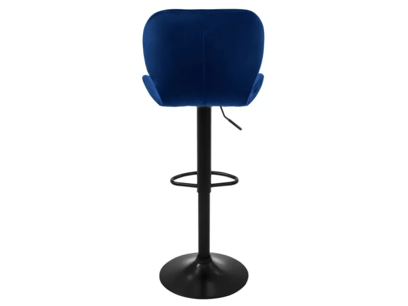 Outlet ML-Design Barhocker 4Er Set aus Samt Blau Gepolsterter Drehbar Hocker Blau-Schwarz