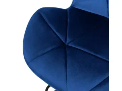 Outlet ML-Design Barhocker 4Er Set aus Samt Blau Gepolsterter Drehbar Hocker Blau-Schwarz