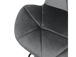 New ML-Design Barhocker 4Er Set aus Samt Grau Gepolsterter Drehbar Hocker Grau-Schwarz