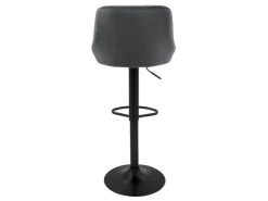 Hot ML-Design Barhocker 4Er Set aus Samt Grau mit Rückenlehne Drehbar Grau-Schwarz