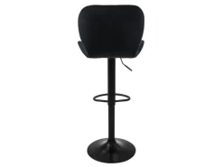 ML-Design Barhocker 2Er Set Samt Schwarz Gepolsterter Barstuhl mit Rückenlehne< Kücheninseln