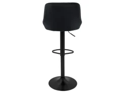 Sale ML-Design Barhocker 2Er Set aus Samt Schwarz mit Rückenlehne und Fußstütze