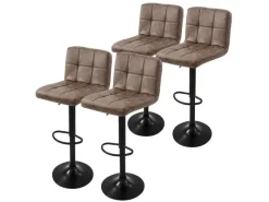 ML-Design Kücheninseln<Barhocker 4Er Set Bezug aus Kunstleder Braun Gepolsterter Barstuhl
