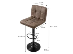 ML-Design Kücheninseln<Barhocker 4Er Set Bezug aus Kunstleder Braun Gepolsterter Barstuhl