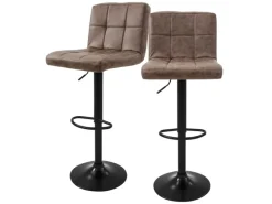 ML-Design Barhocker Set 2 Kunstleder Braun Gepolsterter Barstuhl mit Rückenlehne< Kücheninseln