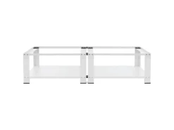 ML-Design Doppel Waschmaschinen Untergestell mit 2 Ablagen Weiß 128x54 cm Stahl< Waschmaschinen